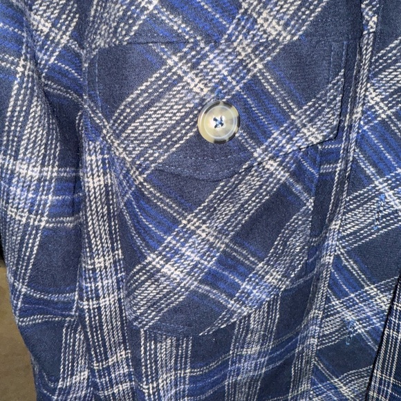 Sanctuary Women’s Cotton Shacket NWOT Size M Navy and Cream Check - Picture 6 of 6